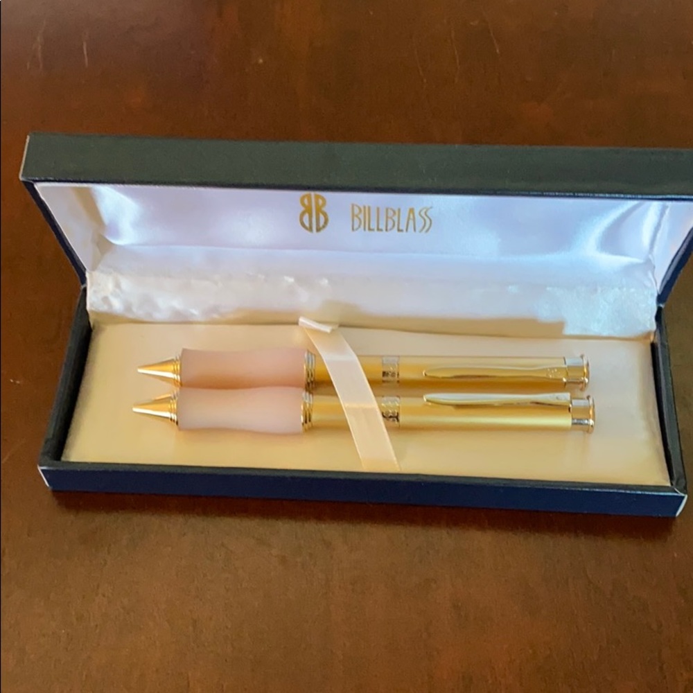 Bill Blass pen and pencil set - champagne/grip